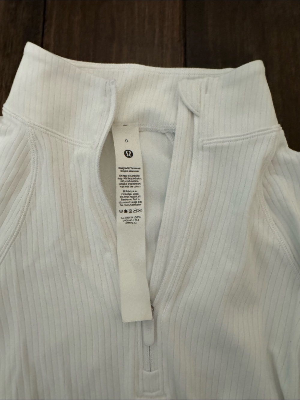 Lululemon Quarter-Zip Ribbed Long-Sleeve Top - White - Picture 3 of 6